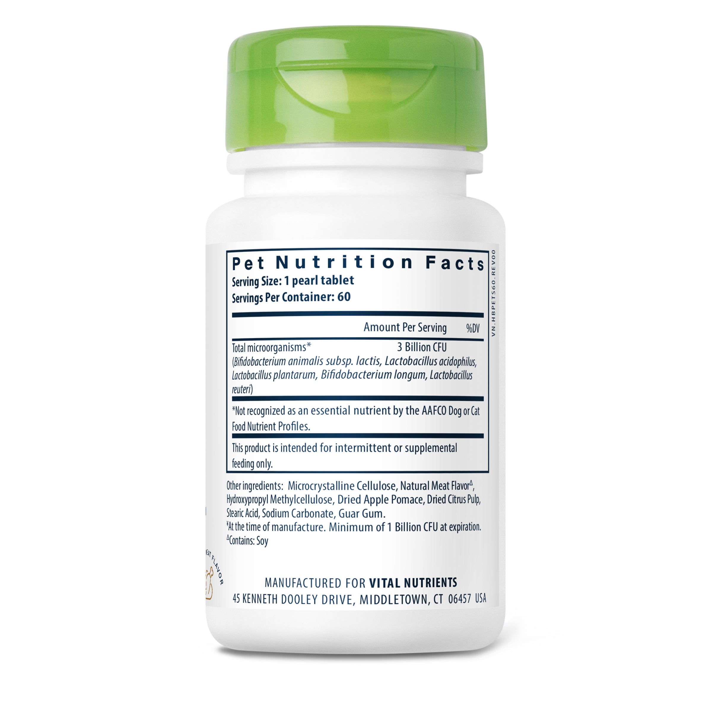 Hyperbiotics Pro-Pets Probiotic pet nutrition facts.