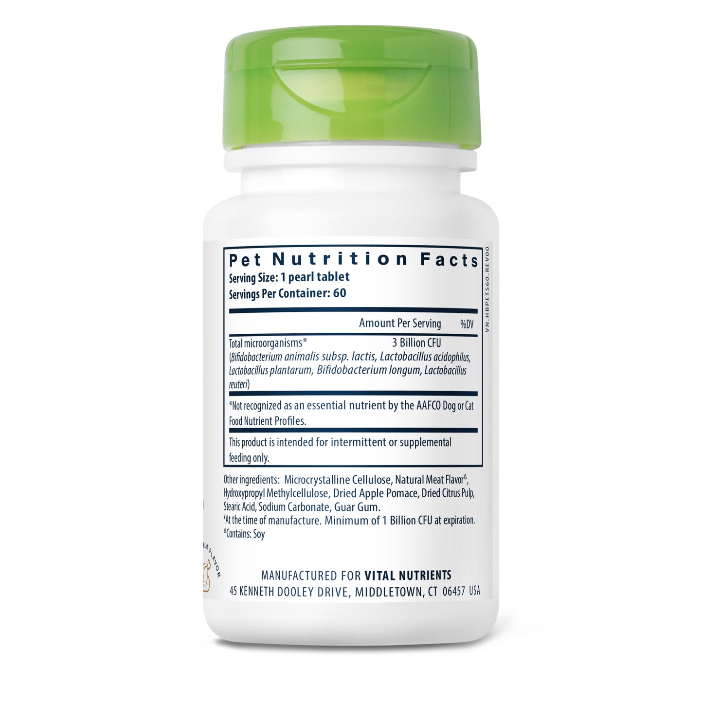 Hyperbiotics Pro-Pets Probiotic pet nutrition facts.