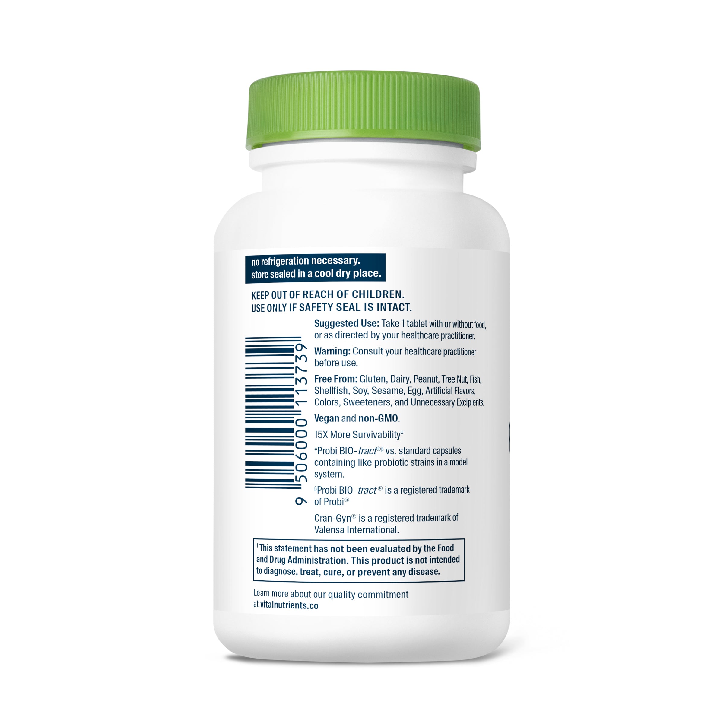 Hyperbiotics Pro-Women Probiotic 60 vegan tablets suggested use.