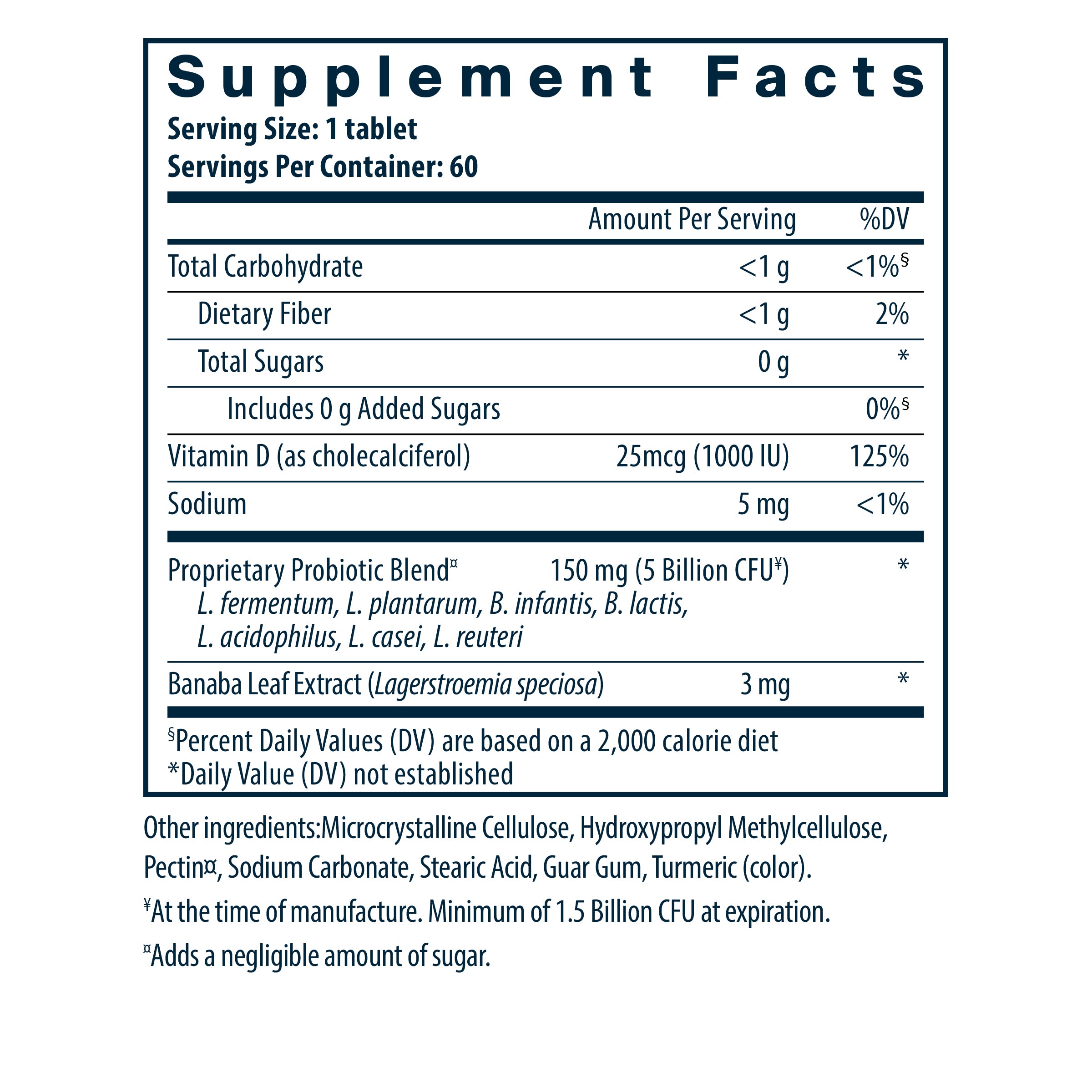 Hyperbiotics Pro-Glucose Balance Probiotic supplement facts