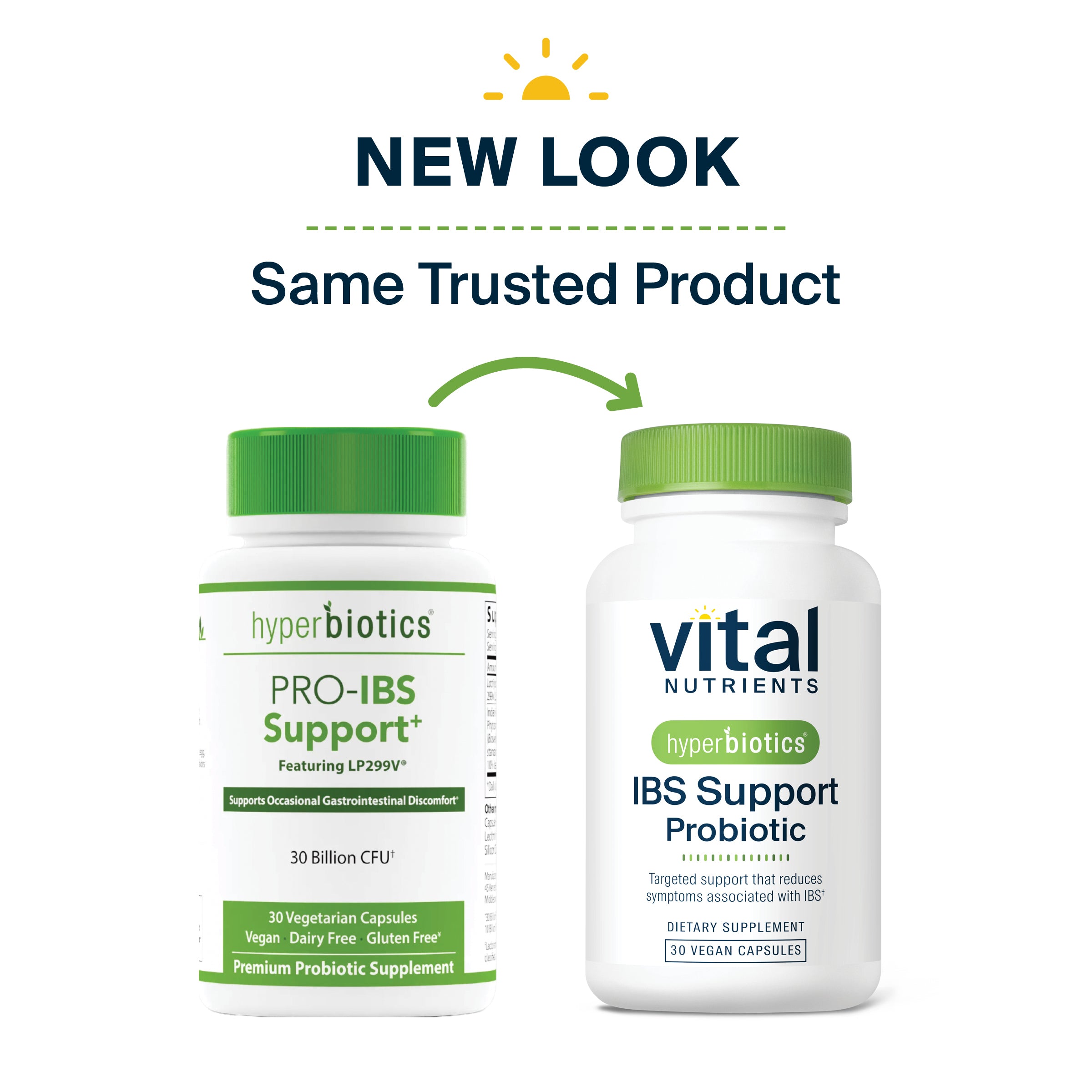 Hyperbiotics IBS Support Probiotic new look, same trusted product.