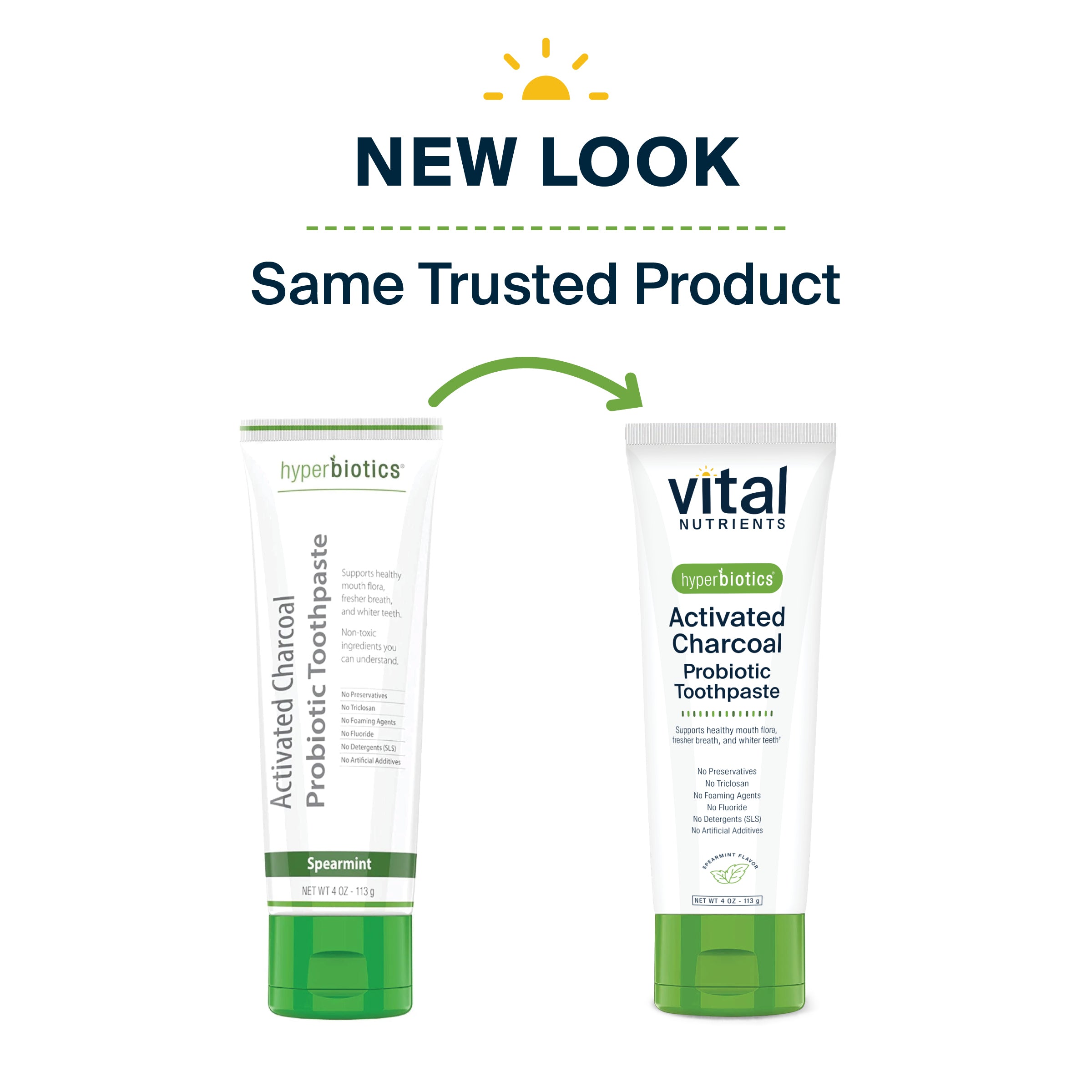 Hyperbiotics Activated Charcoal Probiotic Toothpaste new look, same trusted product.