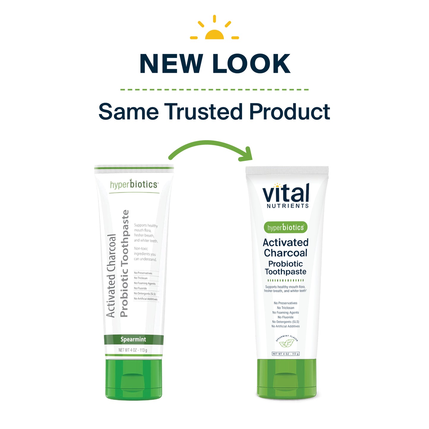 Hyperbiotics Activated Charcoal Probiotic Toothpaste new look, same trusted product.