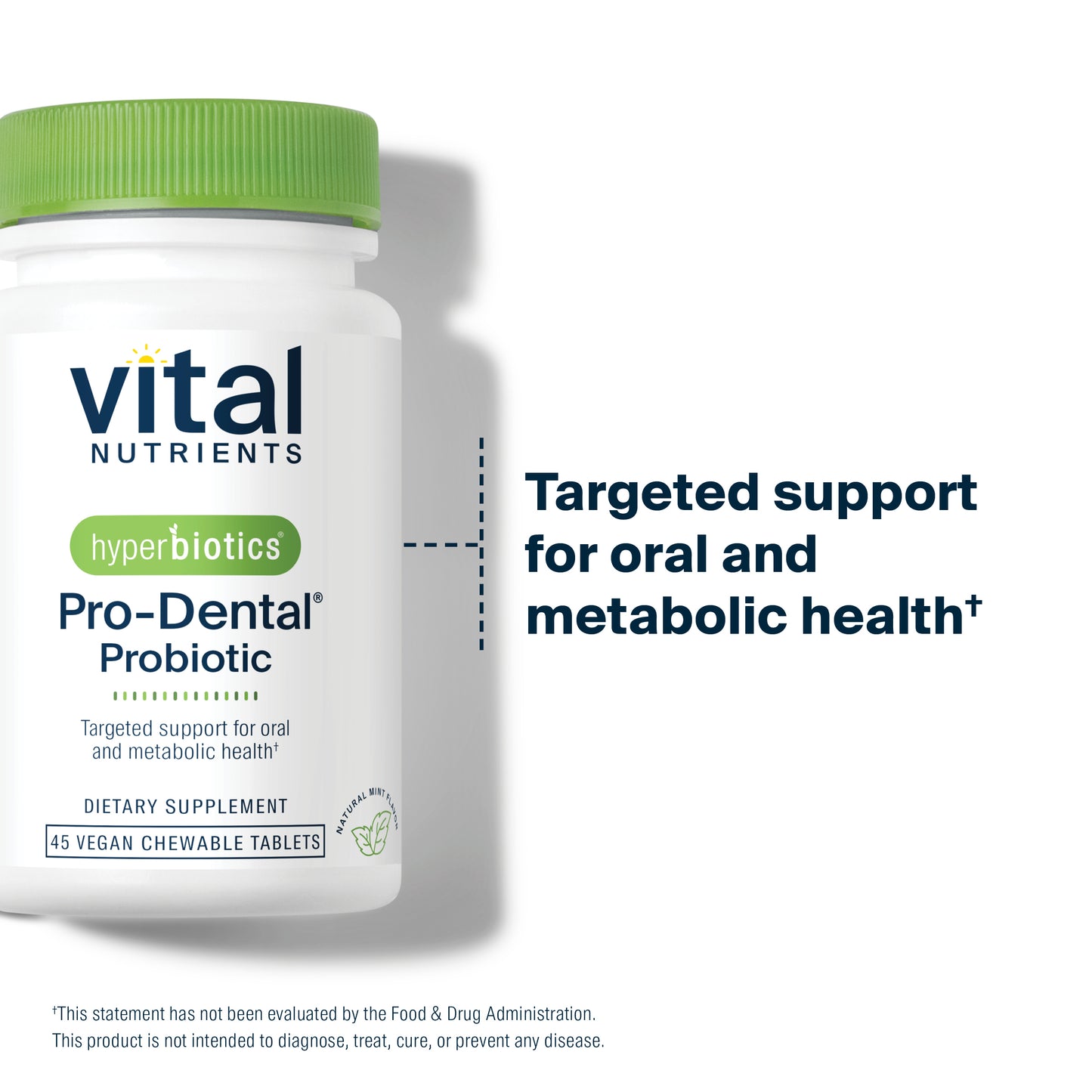 Hyperbiotics Pro-Dental Probiotic 45 chewable tablets targeted support for oral and metabolic health.*