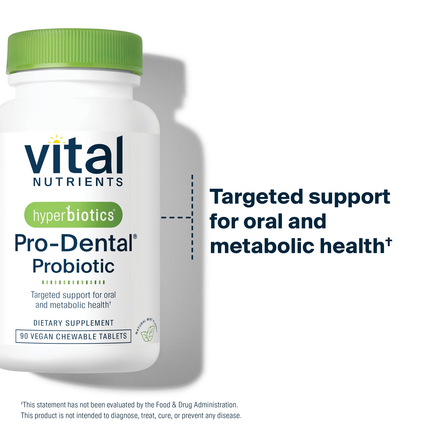Hyperbiotics Pro-Dental Probiotic 90 chewable tablets targeted support for oral and metabolic health.*