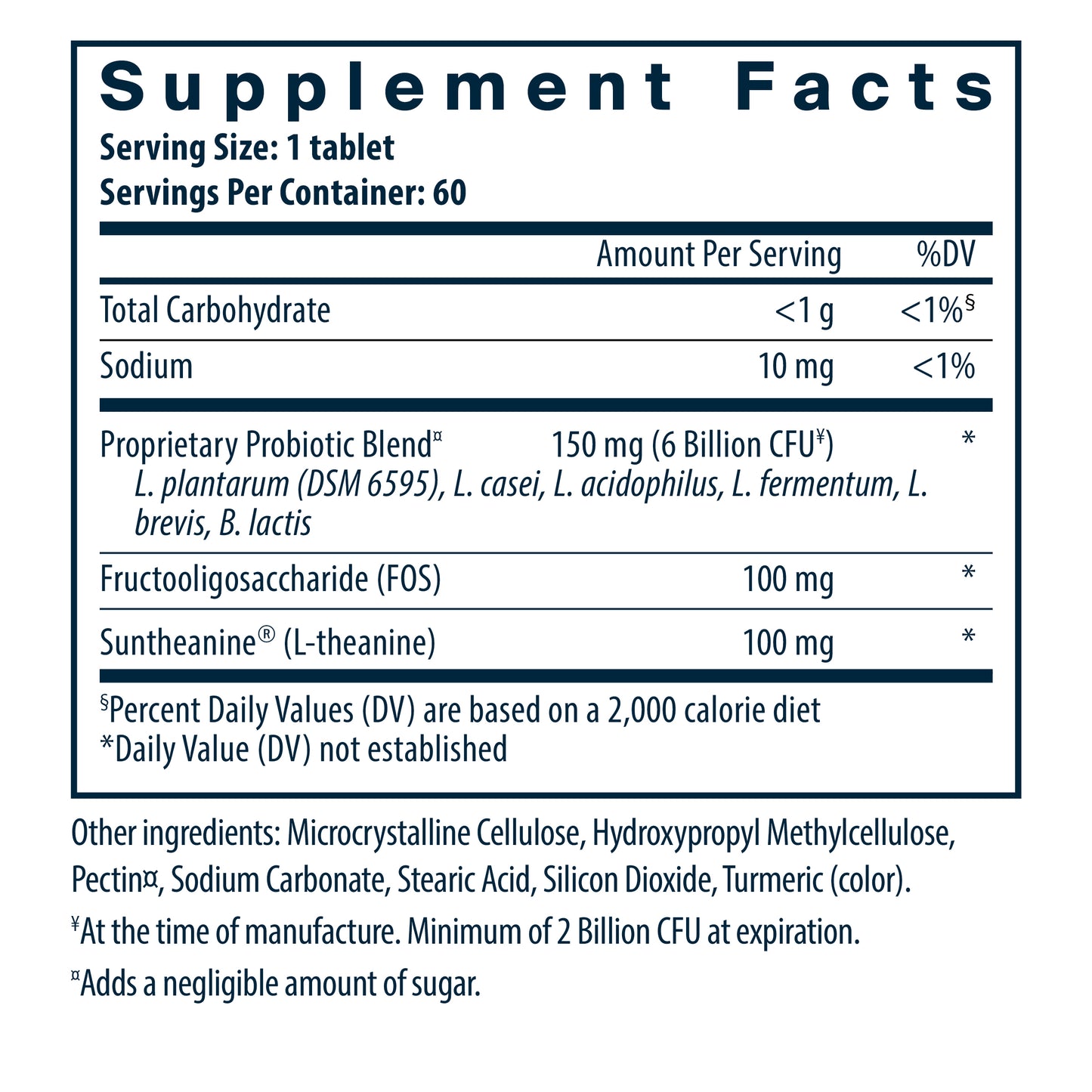 Hyperbiotics Pro-Mood Probiotic supplement facts.