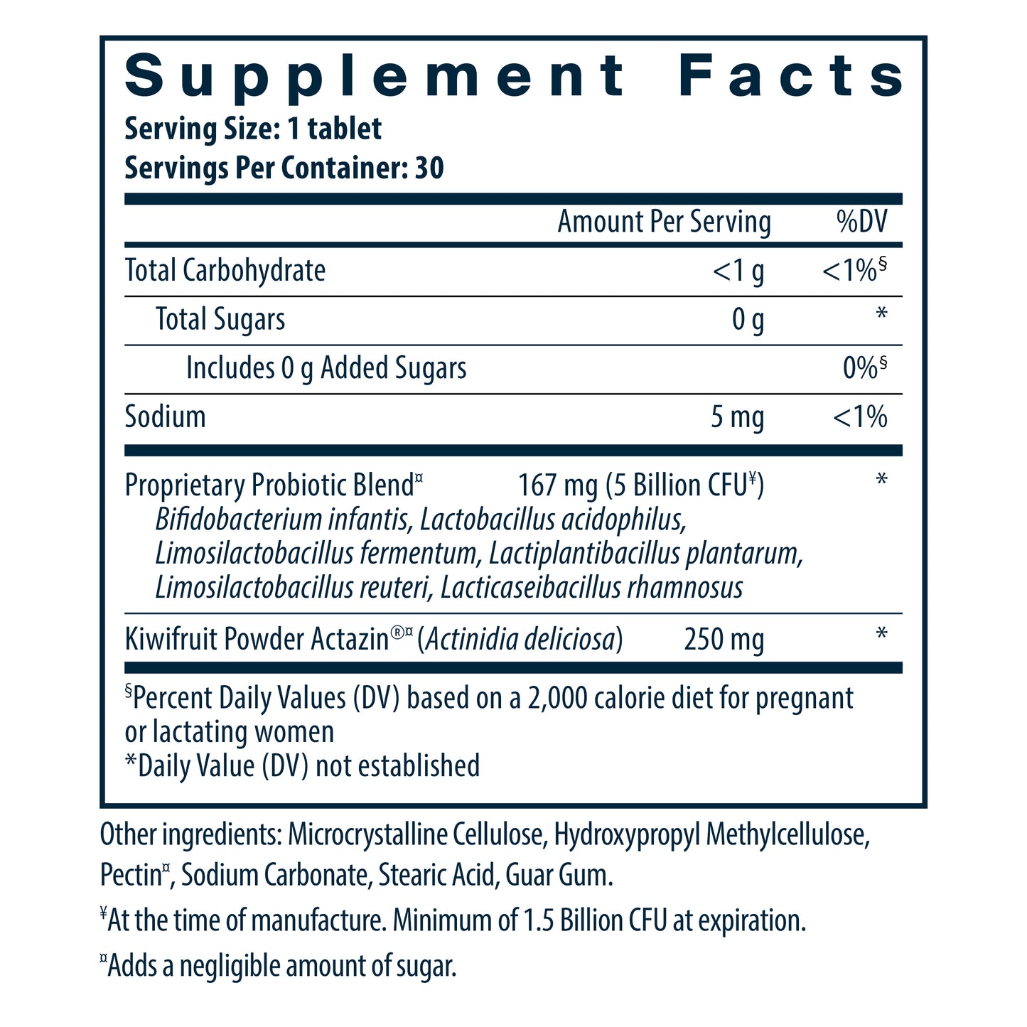 Hyperbiotics Pro-Natal Probiotic supplement facts.