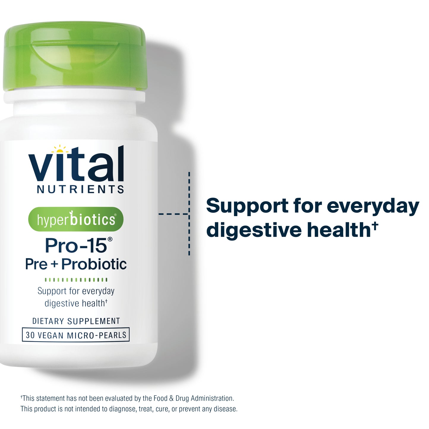 Hyperbiotics Pro-15 Pre+Probiotic 30 vegan micro-pearls support for everyday gut health.*
