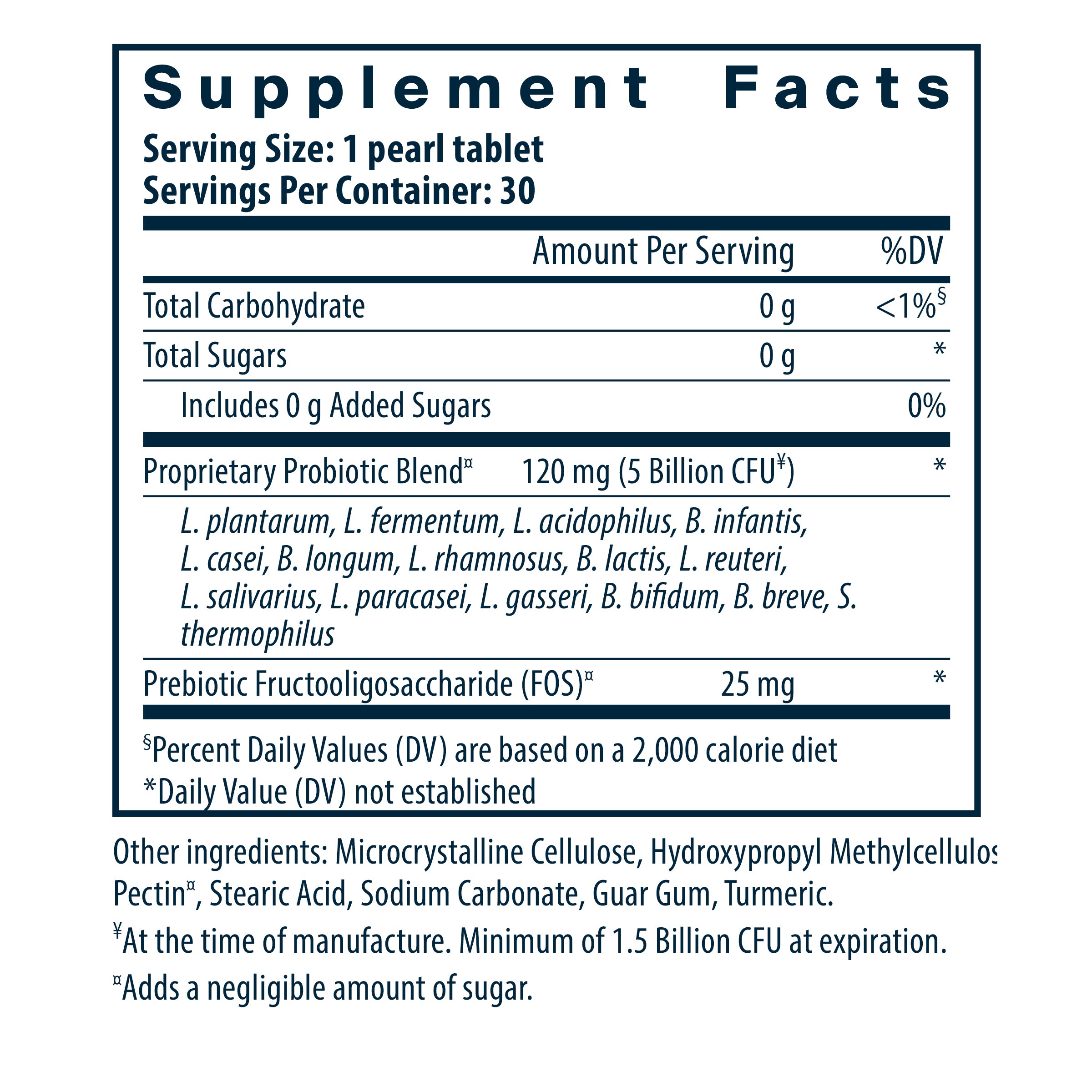 Hyperbiotics Pro-15 Pre+Probiotic 30 vegan micro-pearls supplement facts.